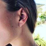 Rowing Heart Stud Earrings - Strokeside Designs Rowing jewelry- Rowing Gifts Ideas- Rowing Coach Gifts