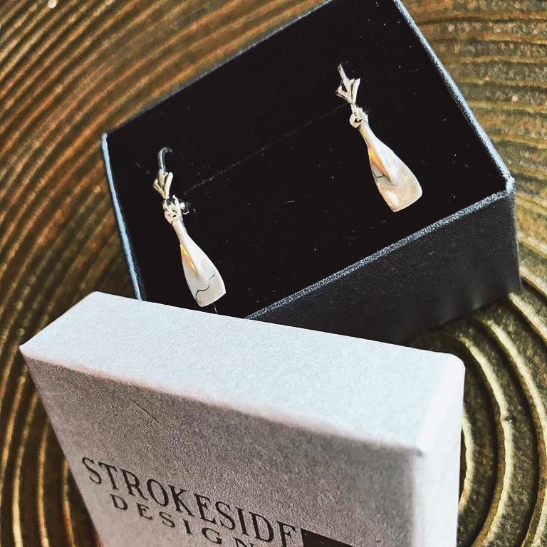 Rowing Small Blade Hanging Earrings - Strokeside Designs Rowing jewelry- Rowing Gifts Ideas- Rowing Coach Gifts