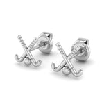 Field Hockey Crossed Sticks Stud Earrings