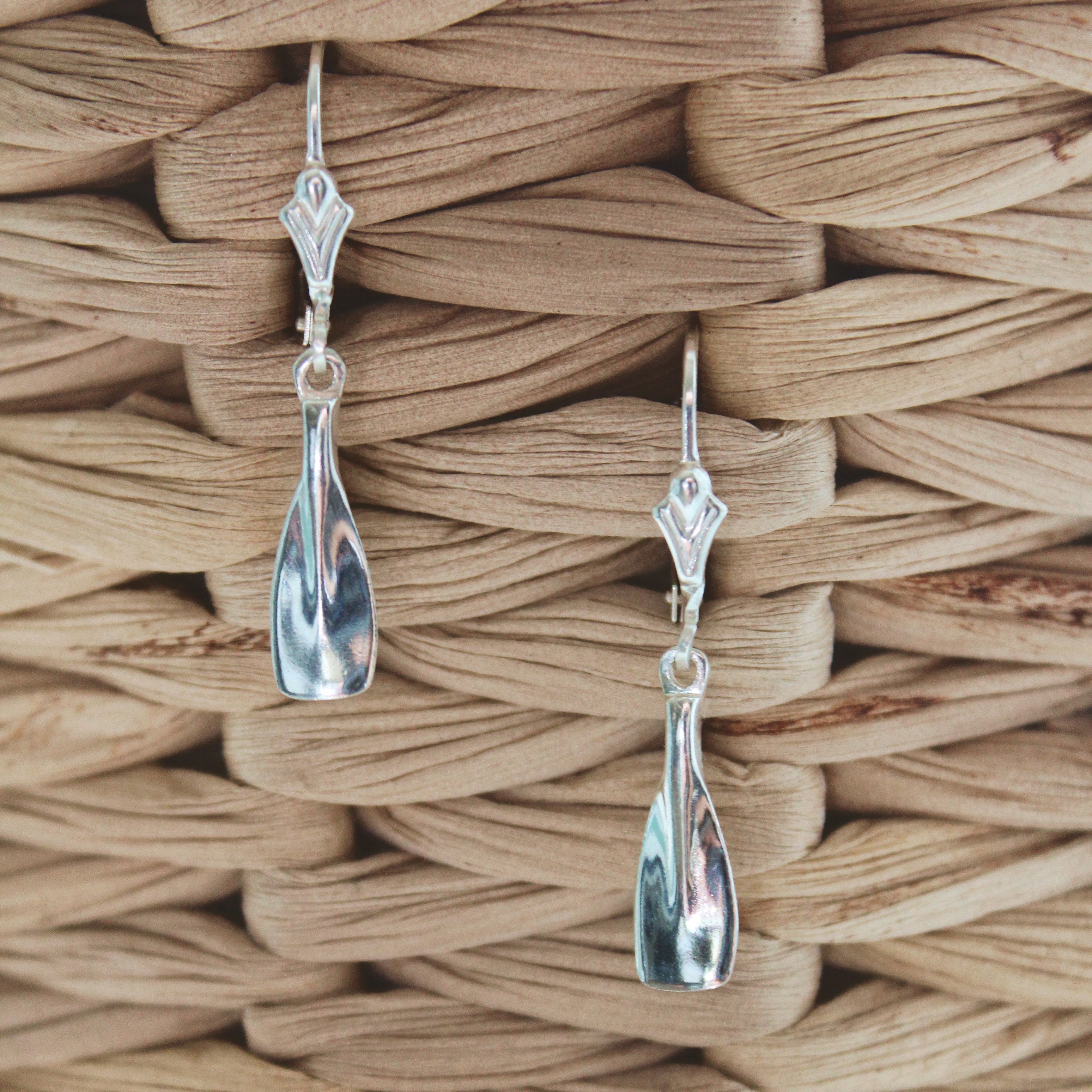 Rowing Small Blade Hanging Earrings - Strokeside Designs Rowing jewelry- Rowing Gifts Ideas- Rowing Coach Gifts