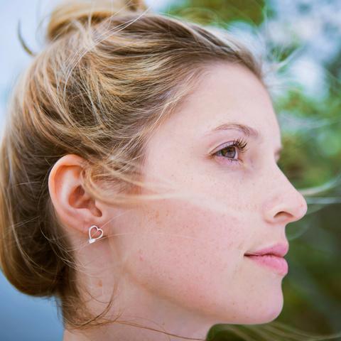 Rowing Heart Stud Earrings - Strokeside Designs Rowing jewelry- Rowing Gifts Ideas- Rowing Coach Gifts