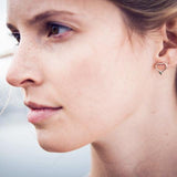 Rowing Heart Stud Earrings - Strokeside Designs Rowing jewelry- Rowing Gifts Ideas- Rowing Coach Gifts