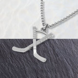 Ice Hockey Crossed Sticks Pendant