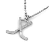 Ice Hockey Crossed Sticks Pendant