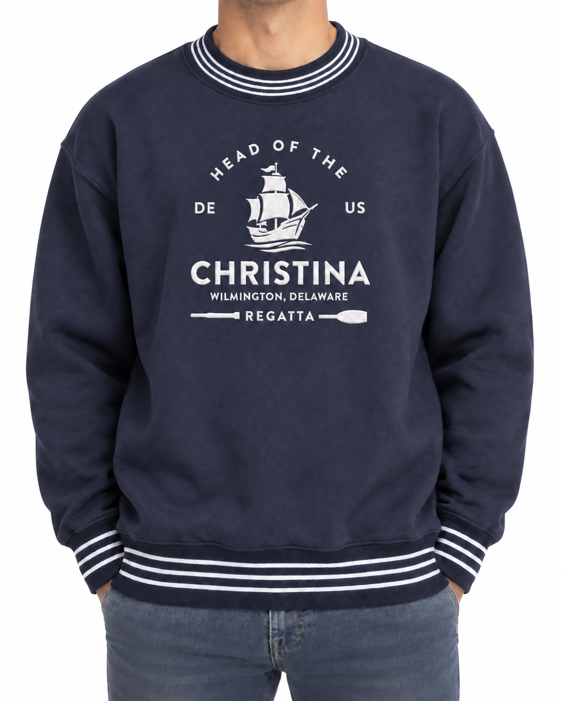 Head of Christina Weekender Crewneck – front view
