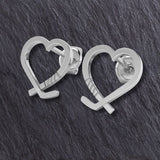 Ice Hockey Heart Stud Earrings