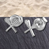 Lacrosse Crossed Sticks Stud Earrings