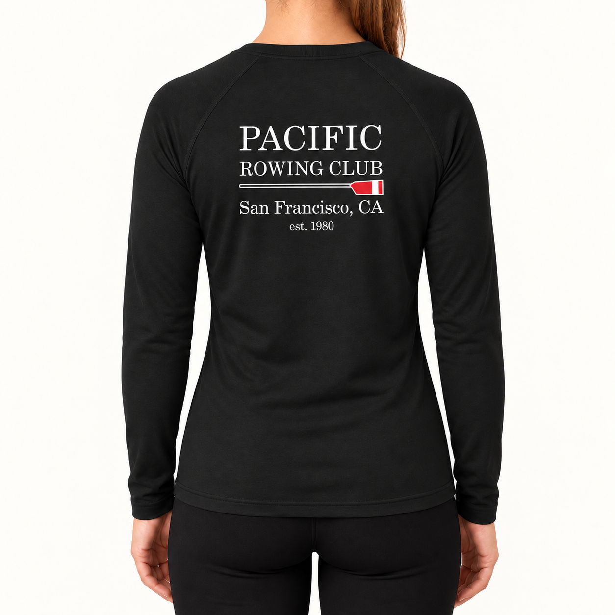 Pacific Rowing Women's Base Layer Long Sleeve UPF50+ - Black - back