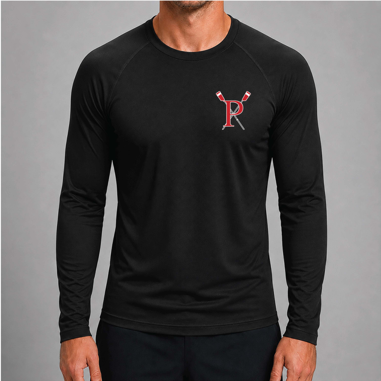 Pacific Rowing Men's Base Layer Long Sleeve UPF50+ - Black - front