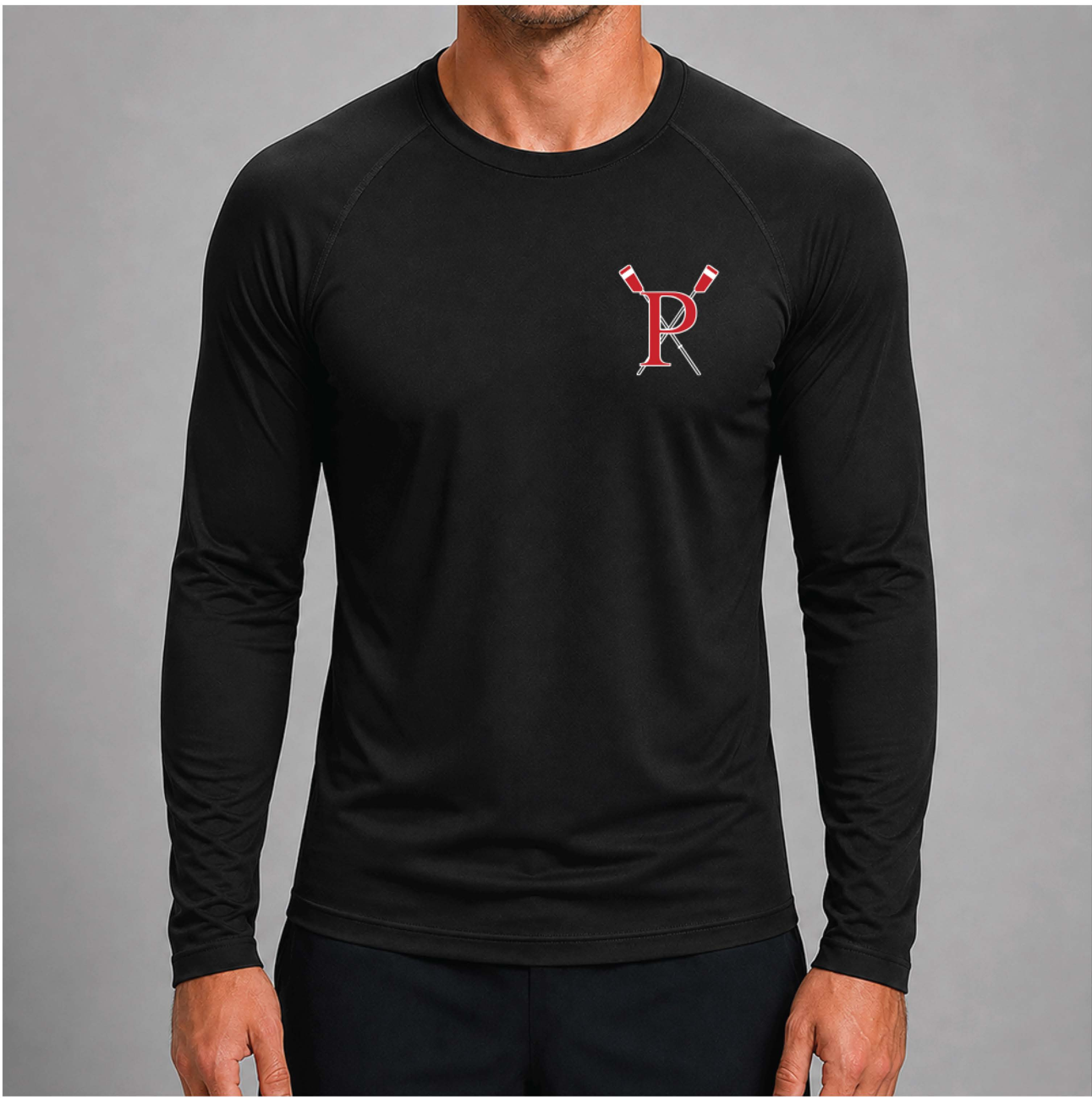 Pacific Rowing Men's Base Layer Long Sleeve UPF50+ - Black - front