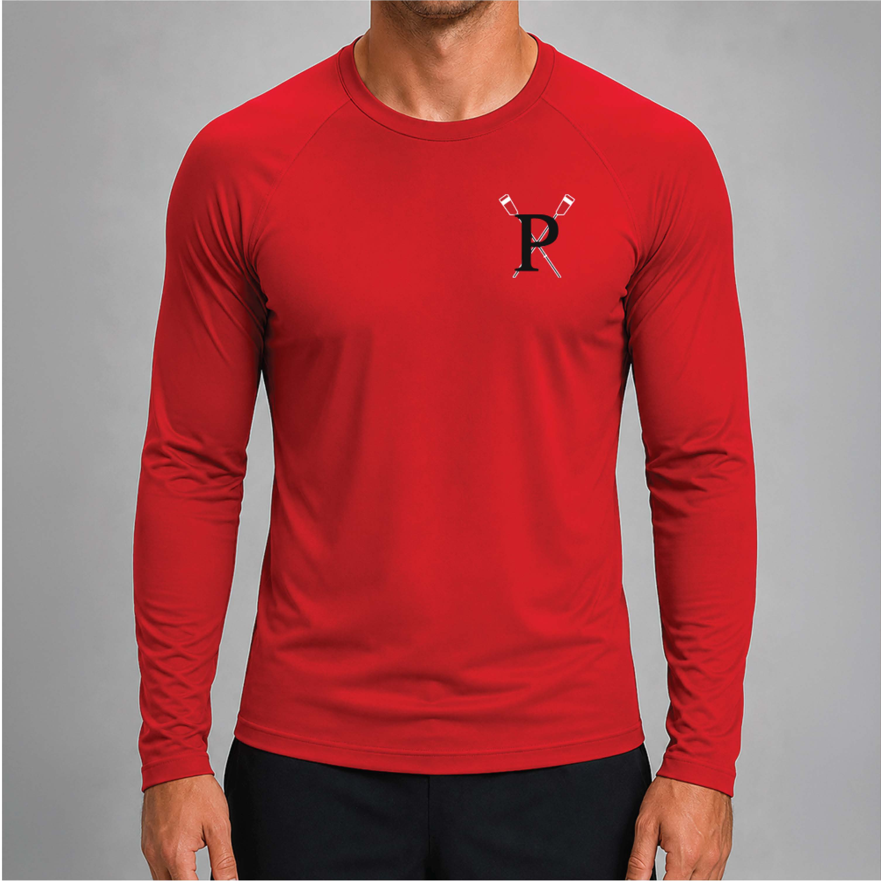 Pacific Rowing Men's Base Layer Long Sleeve UPF50+ - Red - front