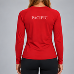 Pacific Rowing Women's Base Layer Long Sleeve UPF50+ - Red — back view