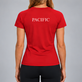 Pacific Rowing Women's Base Layer Short Sleeve UPF50+ - Red — back view