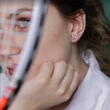 Tennis Double Racket Stud Earrings