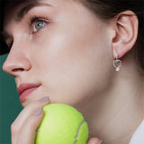 Tennis Heart Drop Earrings