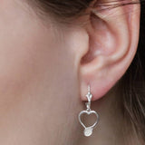 Tennis Heart Drop Earrings