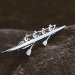 Rowing Four Tie Tack - Strokeside Designs Rowing jewelry- Rowing Gifts Ideas- Rowing Coach Gifts
