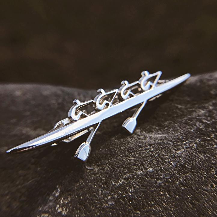 Rowing Four Tie Tack - Strokeside Designs Rowing jewelry- Rowing Gifts Ideas- Rowing Coach Gifts