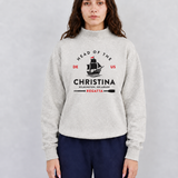 Light grey Head of the Christina mockneck with black and red logo