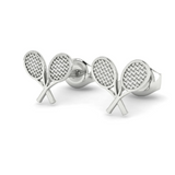 Tennis Double Racket Stud Earrings