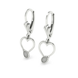 Tennis Heart Drop Earrings