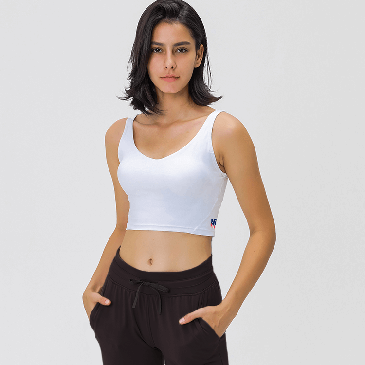 V-Neck Cropped Tank USALacrosse